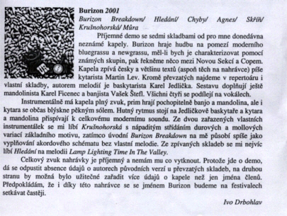  Recenze CD Burizon 2001